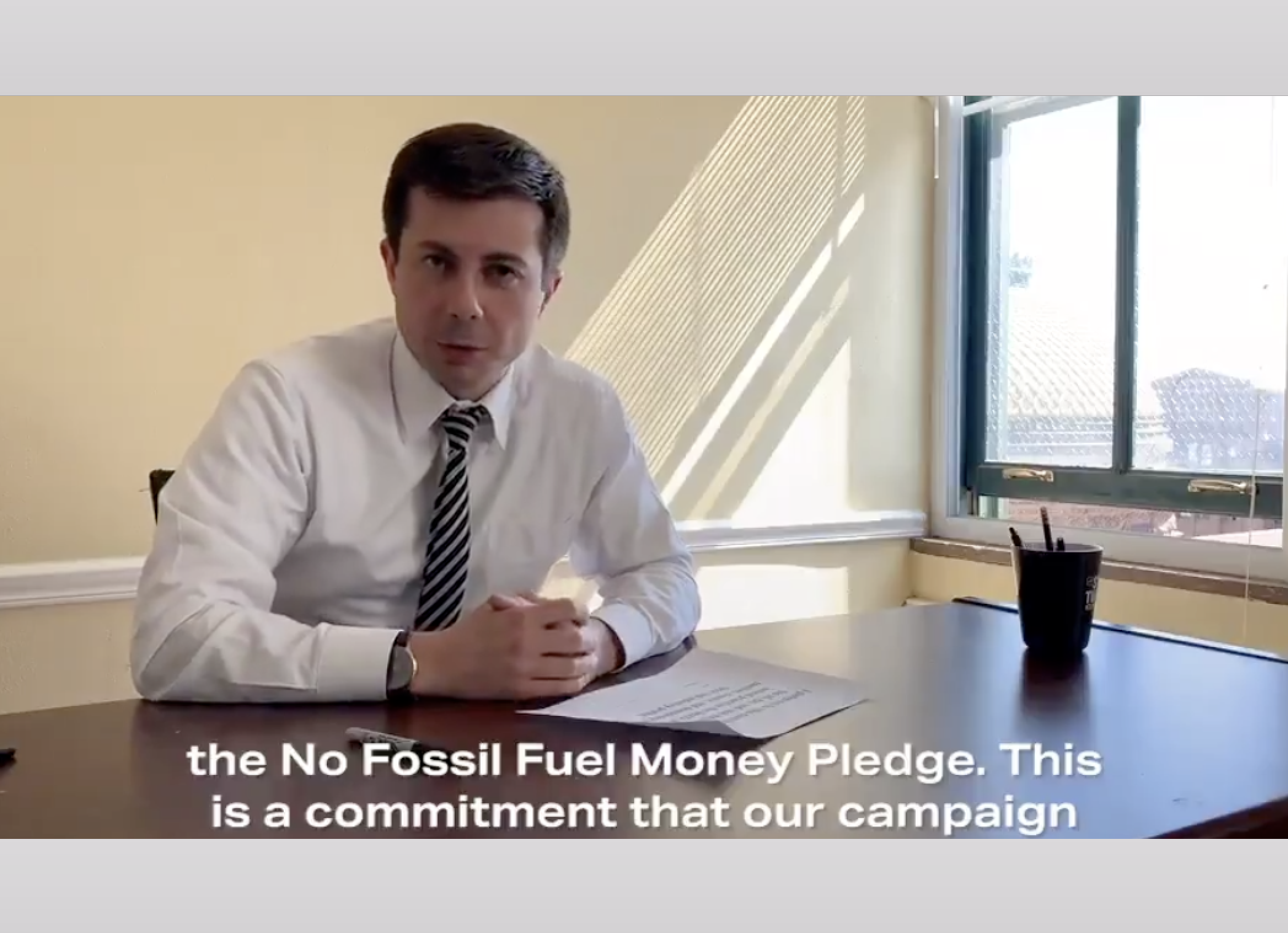 Response to Pete Buttigieg Signing the No Fossil Fuel Money Pledge