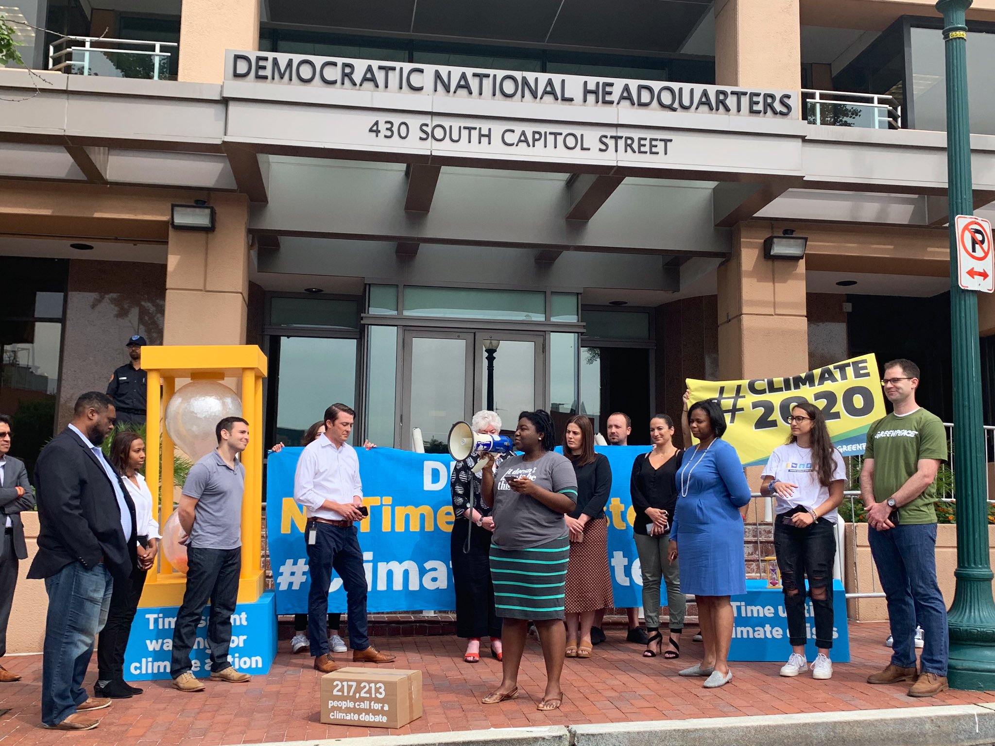 We Brought Our Call for a #ClimateDebate Right to DNC Headquarters